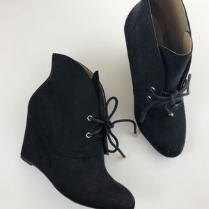 Zara Trafaluc faux Suede Wedge Booties. Size 37